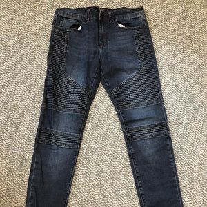 Forever 21 Mens Slim Fit Moto Jeans